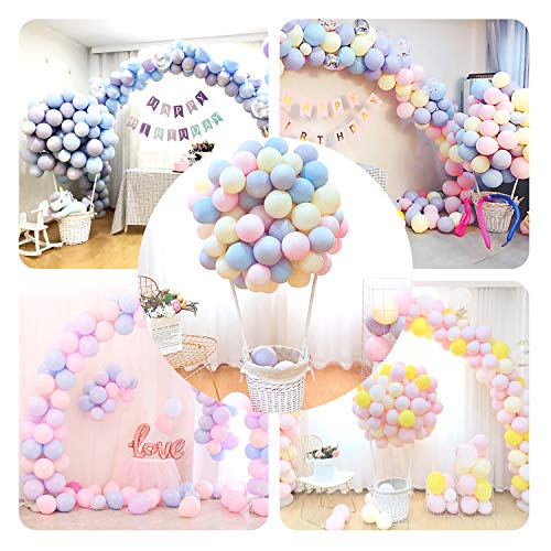 Pastel Party Globos 100 Piezas Pastel Latex Globos With15M Globos Chain, 100 Glue Dots Pastel Globos Kits para boda,para Graduaciones, Fiestas, cumpleaños, día de San Valentín, Decoraciones