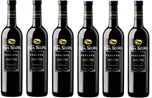 Pata Negra Reserva Vino Tinto D.O Valdepeñas - Pack de 6 Botellas x 750 ml