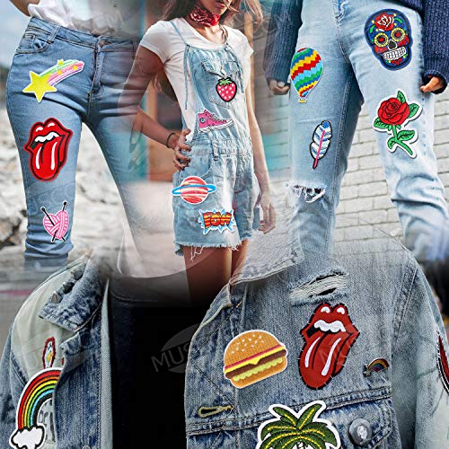 Patch Sticker, Muscccm 20 pcs Parches Ropa Termoadhesivos DIY Coser o Planchar en Los Parches Apliques para Ropa Camiseta Jeans Sombrero Pantalon Bolsas