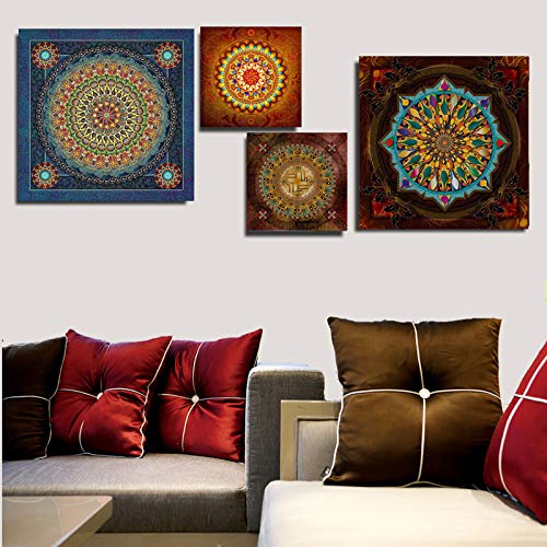 Patrón clásico de la mandala Arte abstracto Cartel e impresión Impresión Lienzo Pintura Decoración de la sala de estar 20x20cm