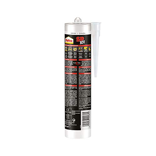 Pattex SP101 Original, adhesivo sellador para interiores y exteriores, polímero sellador gris multimaterial, sellador de juntas en cartucho, 1 x 280 ml