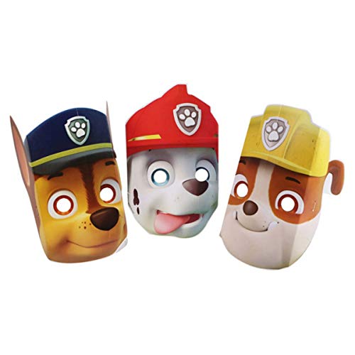 PAW PATROL 0556, Pack 16 caretas Patrulla Canina,, Fiestas y cumpleaños