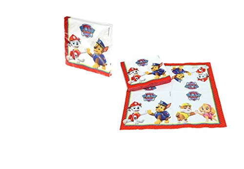 PAW PATROL 0775, Pack Desechables Patrulla Canina,, 16 servilletas, 6 Platos de cartón 20 cms y 6 Vasos de plástico 180 ml