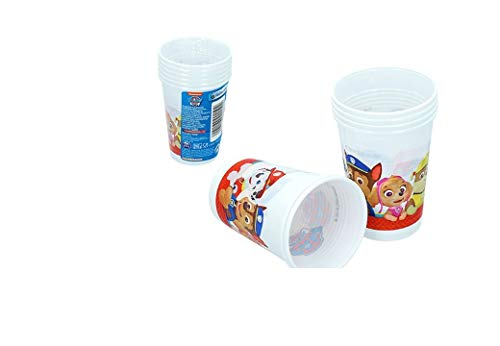 PAW PATROL 0775, Pack Desechables Patrulla Canina,, 16 servilletas, 6 Platos de cartón 20 cms y 6 Vasos de plástico 180 ml