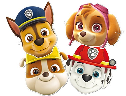 PAW PATROL 0911, Pack 6 caretas Patrulla Canina,, Fiestas y cumpleaños, Producto de cartón,