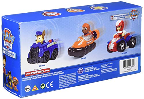 Paw Patrol Rescue Racers 3pk Online Exclusive 2 (Chase, Zuma, Ryder) vehículo de juguete - Vehículos de juguete (Zuma, Ryder), Multicolor, Camión, De plástico, Interior, 3 año(s), Niño/niña)