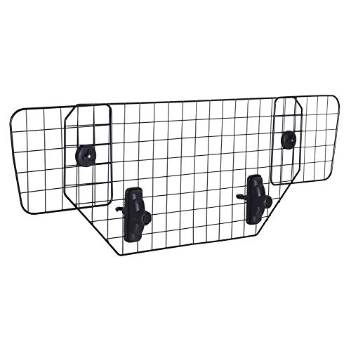 Pawhut Rejilla Separador Perro Coche Extensible Universal Reja de Seguridad Barrera para Perro y Maletas Mascota Apoyo para Cabeza 89-122x41cm Acero