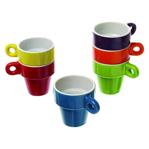 Paxanpax PSA462 - Juego de 6 tazas de café y soporte apilables