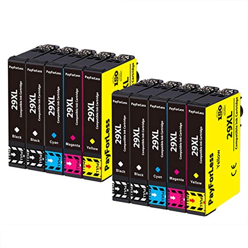 PayForLess 29XL Cartuchos de Tinta para Epson 29 XL Compatible con Epson Expression Home XP-235 XP-245 XP-247 XP-255 XP-342 XP-332 XP-335 XP-345 XP-432 XP435 XP442(4 Negro,2 Cian,2 Magenta,2 Amarillo)