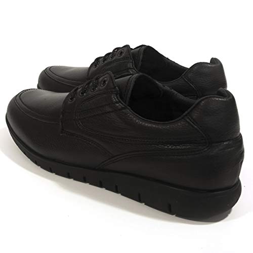 PAYMA - Zapatos de Trabajo, Uniforme y Hostelería de Piel para Hombre. Hechos en España. Acolchados. Repelentes al Agua. Suela de Goma de Caucho. Ideal Camareros, Uniformes. con/Sin Cordones y Velcro