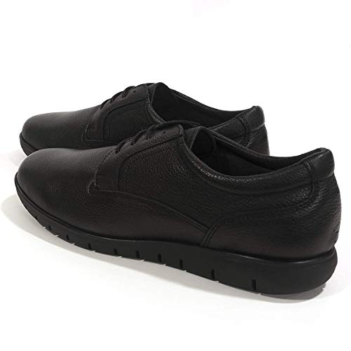 PAYMA - Zapatos de Trabajo, Uniforme y Hostelería de Piel para Hombre. Hechos en España. Acolchados. Repelentes al Agua. Suela de Goma de Caucho. Ideal Camareros, Uniformes. con/Sin Cordones y Velcro