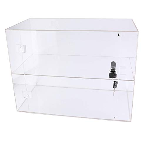 PC3721® 1 Vitrina de acrílico Transparente de Alto Brillo con 1 Estante y una Puerta Frontal con Bloqueo de Seguridad DB199D-08HZ