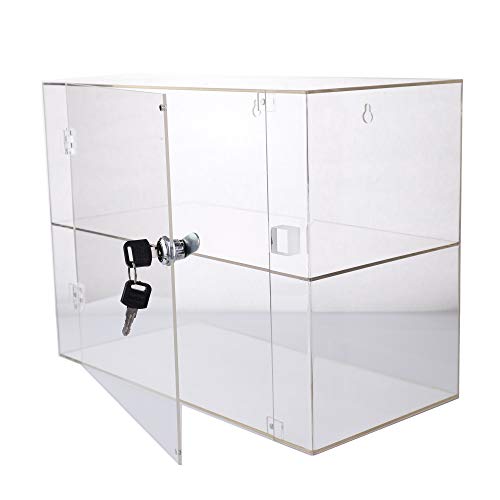 PC3721® 1 Vitrina de acrílico Transparente de Alto Brillo con 1 Estante y una Puerta Frontal con Bloqueo de Seguridad DB199D-08HZ