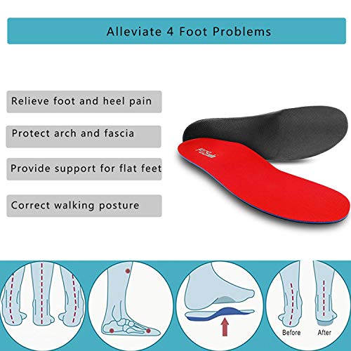 PCSsole Orthotic Arch Support Inserciones de calzado Plantillas para pies planos, dolor en los pies, fascitis plantar, plantillas para hombres y mujeres (EU43-44(28cm))