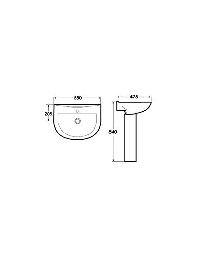 PDM LAVABO CON PEDESTAL REDONDO Y MUY ECONÓMICO DE CERÁMICA