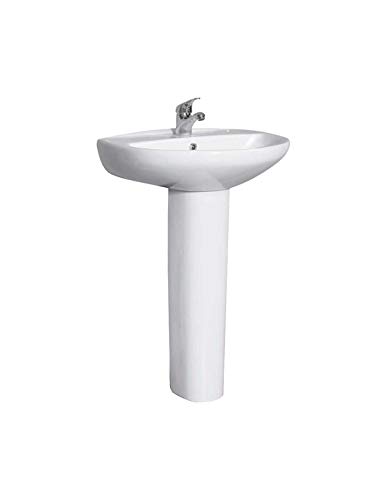 PDM LAVABO CON PEDESTAL REDONDO Y MUY ECONÓMICO DE CERÁMICA