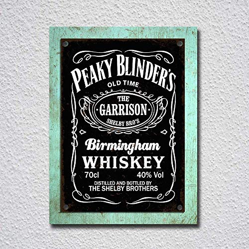 Peaky Blinder's Birmingham Whiskey Carteles de Chapa Póster de Pared Hojalata Vintage Hierro Pintura Retro Metal Placa Arte Decoración para Hogar Bar Club Café