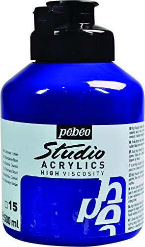 Pébéo Studio - Pintura acrílica (500 ml), Color Azul Ultramar Oscuro