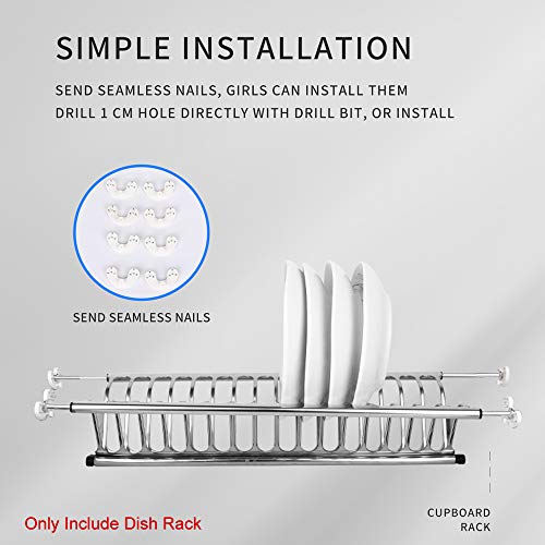 pedkit Escurridor de Vajilla, Escurridor de Platos Secadora de Platos Escurridor de Platos y Vasos Acero Inoxidable 2 Niveles para Gabinete Ancho 16.9-18.9in