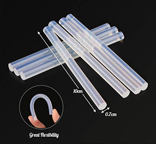 Pegamento Termofusible 120PCS Palos de Pegamento Transparente para Pistolas Manualidades Barras Silicona Palos, 7X100mm