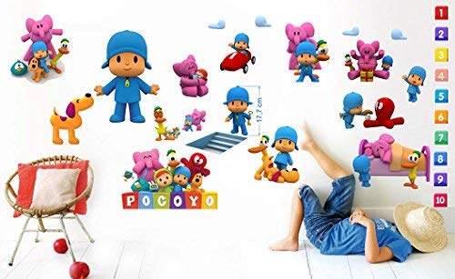 pegatinas de pared pocoyo para dormitorio niños y niñas mural de la pared etiqueta engomada del papel pintado de pared para Nursery wall art playrooms