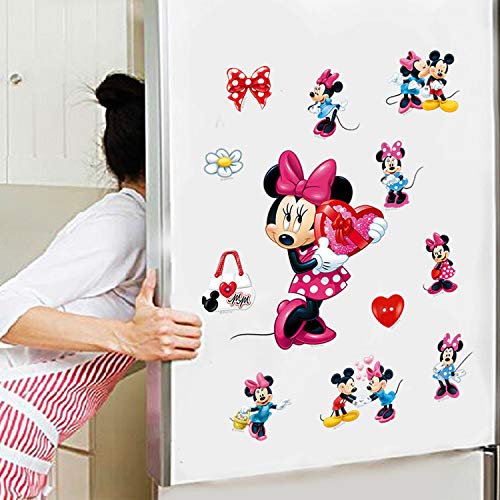 Pegatinas Infantiles Pared Minnie Pegatinas Stickers Pared Mickey Dormitorio Calcomanias para dormitorio de bebé y niños 20 * 30cm 4Pcs