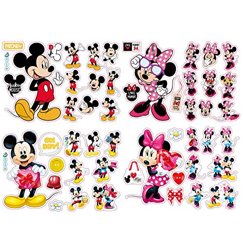 Pegatinas Infantiles Pared Minnie Pegatinas Stickers Pared Mickey Dormitorio Calcomanias para dormitorio de bebé y niños 20 * 30cm 4Pcs