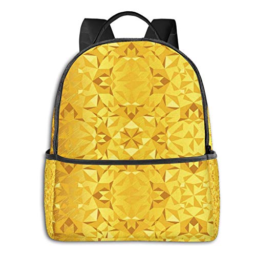 PEIGJH Mochilas Escolares Bolsa Daypack Mochila Tipo Casual para Niños Niñas para Portátiles Netbooks Caleidoscopio de lámina Dorada para Salpicaduras