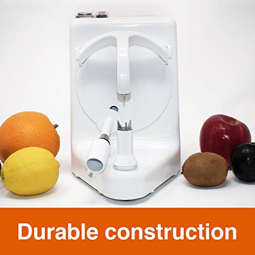 Pelamatic Orange Peel Professional Pela frutas eléctrico, 24 W, Acero Inoxidable, Color Blanco