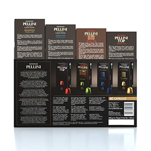 Pellini Caffè Gift Box - 40 Cápsulas Compatibles con Máquina Nespresso (200 g)