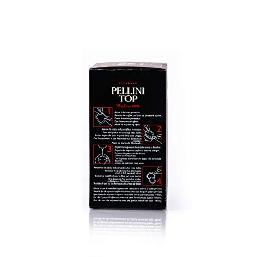 Pellini Caffè, Pellini Top 100% Arábica en Cápsulas Monodosis E.S.E. 44 mm - Pack de 6 (108 cápsulas)