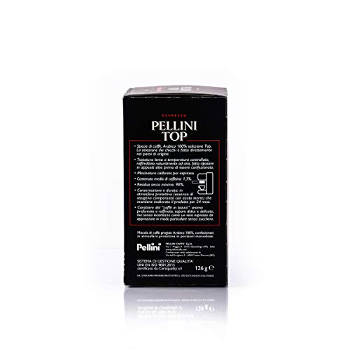 Pellini Caffè, Pellini Top 100% Arábica en Cápsulas Monodosis E.S.E. 44 mm - Pack de 6 (108 cápsulas)