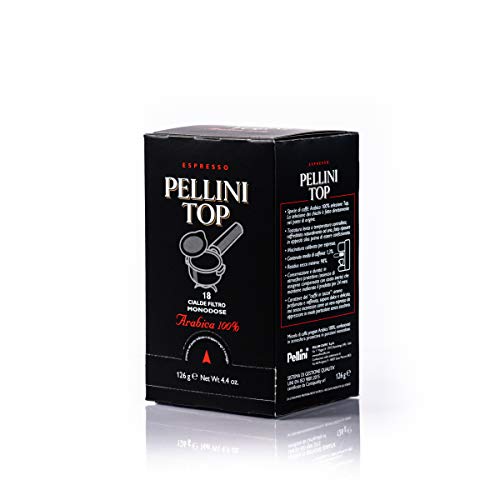 Pellini Caffè, Pellini Top 100% Arábica en Cápsulas Monodosis E.S.E. 44 mm - Pack de 6 (108 cápsulas)