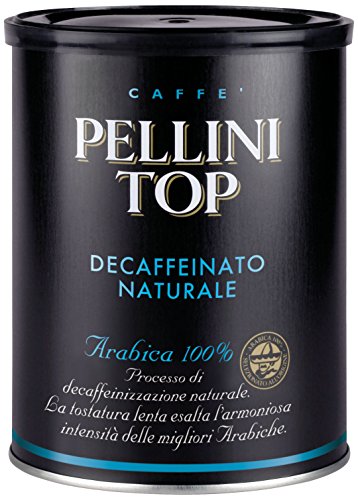 Pellini Caffè, Pellini Top 100% Arábica Para Cafetera Moka Descafeinado Natural, 1 Lata - 250 gr