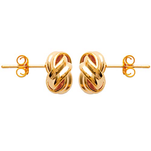 Pendientes chapado en oro – Nudo espiral – Clavo Chips – Bijou Mujer