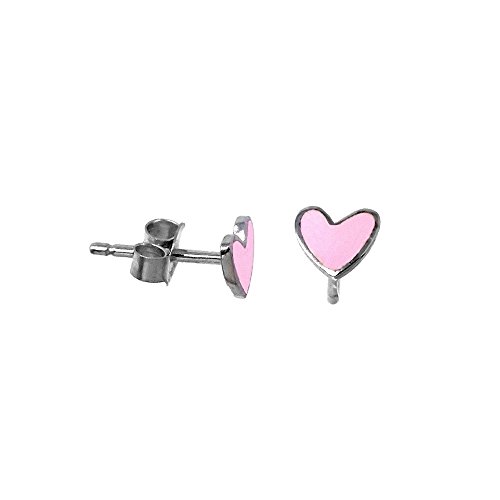 Pendientes plata Agatha Ruiz de la Prada 6mm. corazón rosa [AB5699]