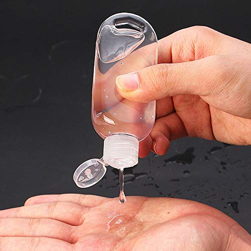 PENGXING 10Pcs 50ml Botella Recargable Vacía Botellas de Almacenamiento con Llavero, Recipiente Cosmético Portátil de Plástico Transparente de Viaje (10pcs)