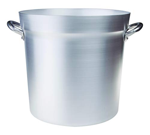 Pentole Agnelli FAMA85BS46 Olla de tomate de aluminio con 2 asas, tipo norte, diámetro 46 cm, 76.5 litros, plata