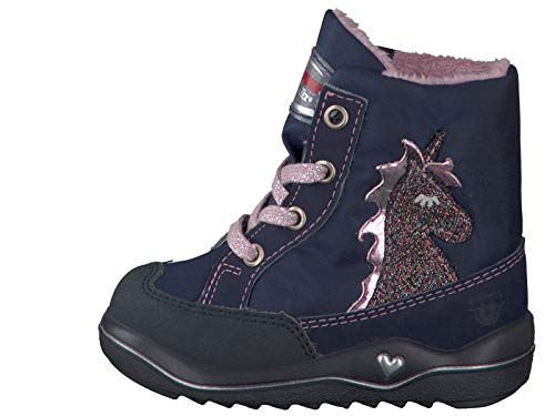 Pepino by RICOSTA Niñas Botas Alina, Botas de Invierno para niños,Zapatos al Aire Libre,Forradas,Impermeables,Nautic/Marine,28 EU / 10 UK