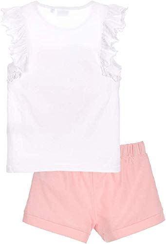 Peppa - Conjunto de camiseta y pantalón corto para niña Blanco 4 años