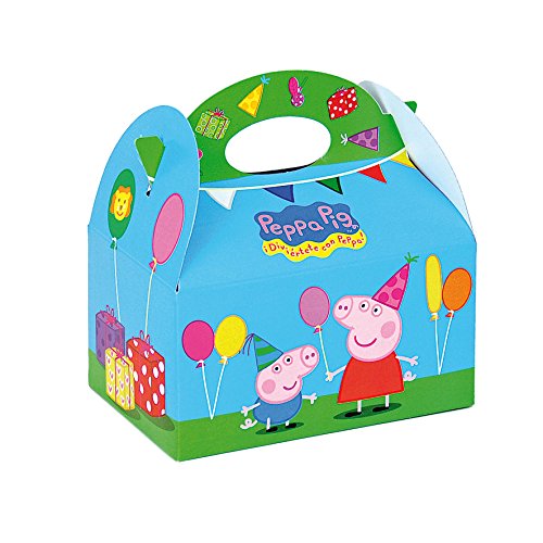 Peppa Pig 0653, Pack 4 cajitas de Carton para chuches, Fiestas y cumpleaños