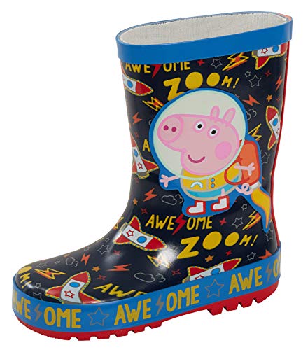 Peppa Pig George Pig Astronauta 3D Botas de goma Wellington para niños, lluvia y nieve, color, talla 24 EU