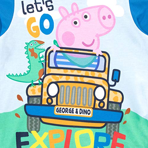 Peppa Pig Pijamas de Manga Larga para niños George Pig Azul 5-6 Años