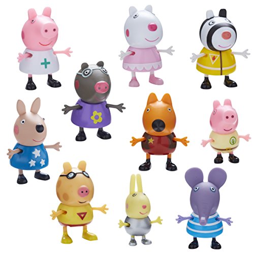 Peppa Pig Set de Personajes, dress up figures, Pack de 10 (06668)