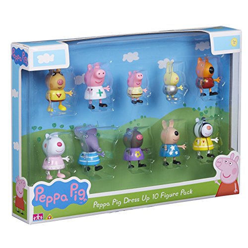 Peppa Pig Set de Personajes, dress up figures, Pack de 10 (06668)