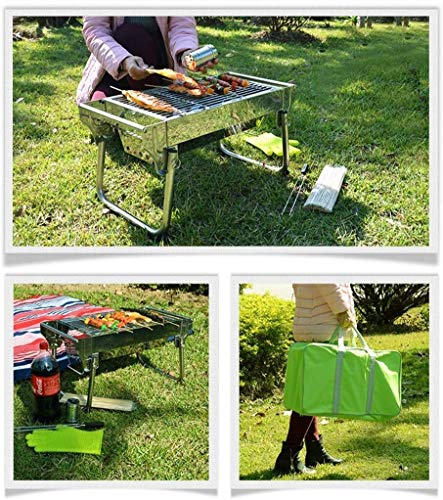 Pequeño Plegable Grill Inicio carbón al Aire Libre Mini portátil de Barbacoa sin Humo Estante de Acero Inoxidable Camping al Aire Libre