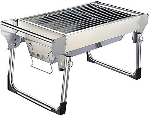 Pequeño Plegable Grill Inicio carbón al Aire Libre Mini portátil de Barbacoa sin Humo Estante de Acero Inoxidable Camping al Aire Libre