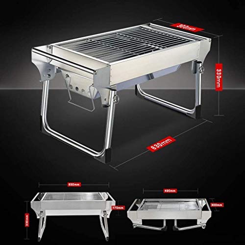 Pequeño Plegable Grill Inicio carbón al Aire Libre Mini portátil de Barbacoa sin Humo Estante de Acero Inoxidable Camping al Aire Libre