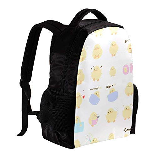 Pequeño Pollo Amarillo Lindo Mochilas Tipo Casual Ligera de Gran Capacidad para niños Mochila universitaria Hombres y Mujeres 27.5x13x40cm