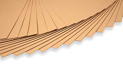 perfect ideaz 50 hojas papel de estraza DIN-A4, 120g /m², imprimible, pliego de manualidades en marrón, papel natural vintage, accesorio de manualidades para tarjetas plegables y menús